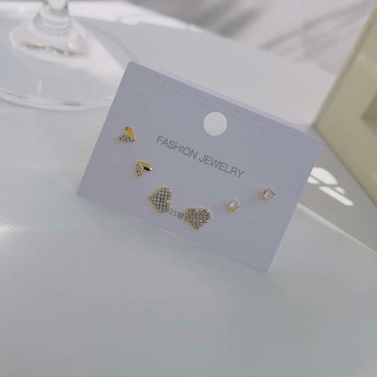 Heart studded 925 plated  Piercing earrings