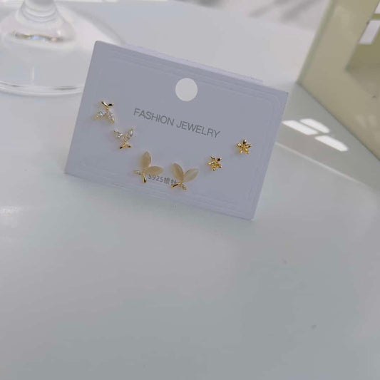 Flower 925 plated Piercing earrings