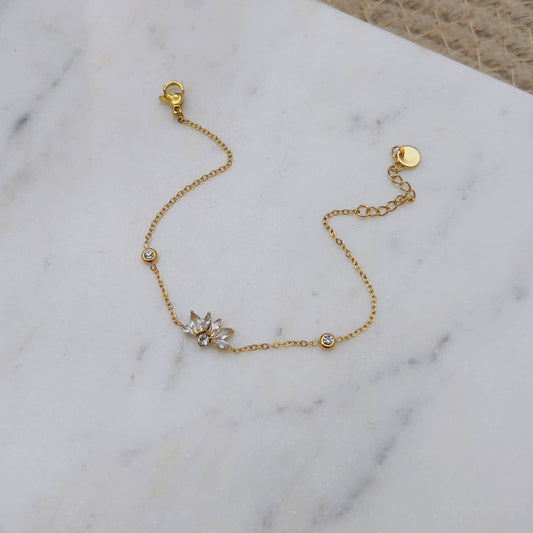 Marquise white crystal minimal bracelet