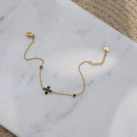 Emerald minimal bracelet
