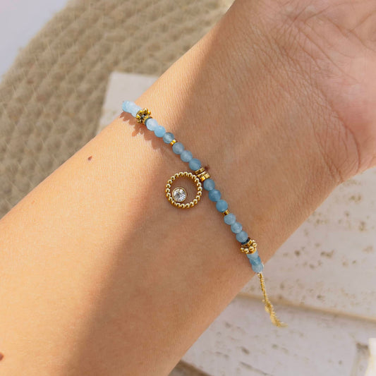 Soft blue beaded bracelet