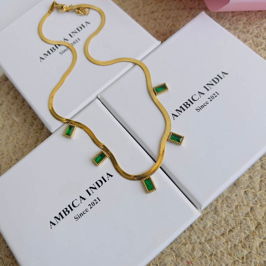 Emerald crystal necklace