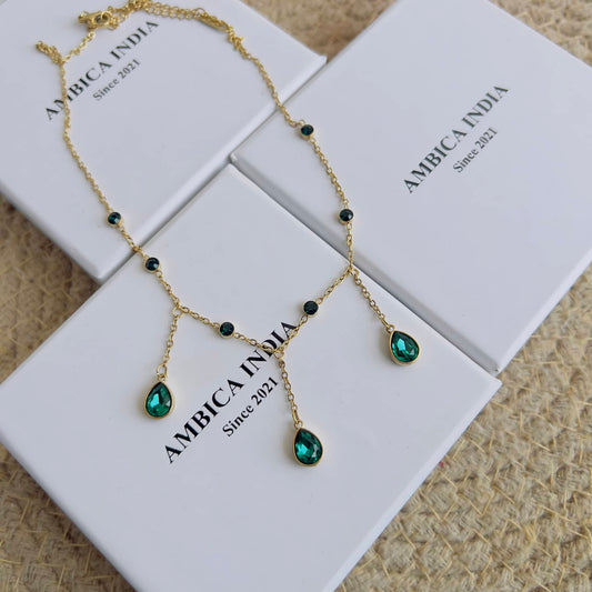 Emerald drop necklace